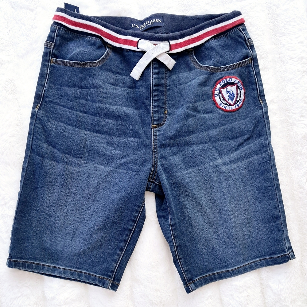 U.S. Polo Assn Easy On Soft Denim Shorts Kids XL 14-16 Blue